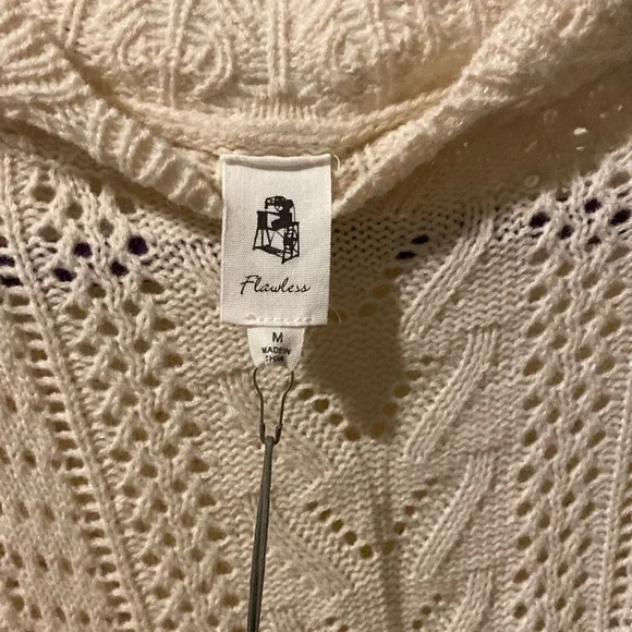 Flawless M Pointelle Sweater with Lace Cut Out Sleeve NWT - Picture 5 of 5